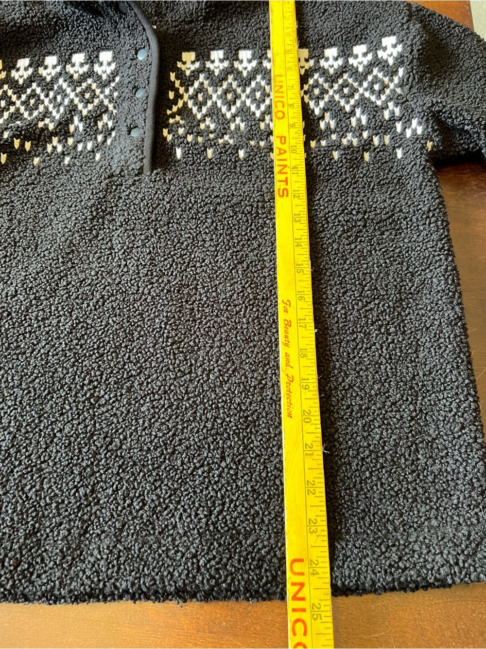 New LOFT Cozy Sherpa Fair Isle Black Pullover L - Picture 8 of 11
